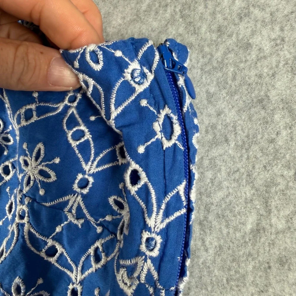 Lilly Pulitzer  Delilah One-Shoulder Eyelet Top Blue Grotto 🎉 $148 Size 2